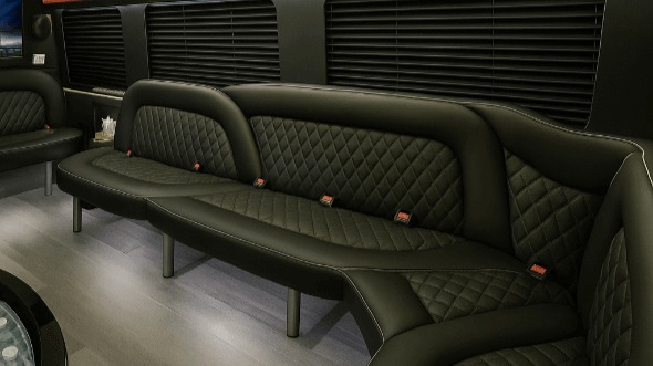 Interior of Charter Bus Company Joliet's 14 Passenger Sprinter Limousine in Joliet