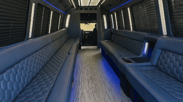 Interior of Charter Bus Company Hammond's 20 Passenger Party Bus in Hammond