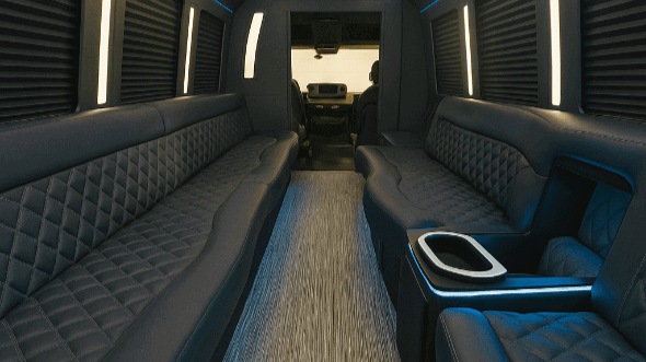 Interior of Charter Bus Company Elkhart's 40 Passenger Party Bus in Elkhart