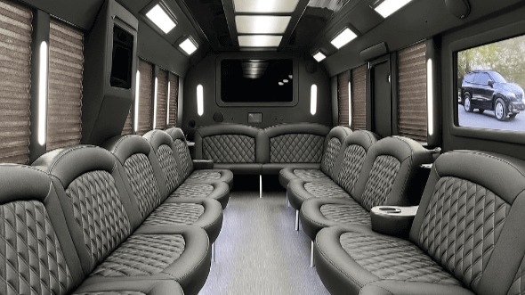 Interior of Charter Bus Company Fort Wayne's 40 Passenger Party Bus in Fort Wayne