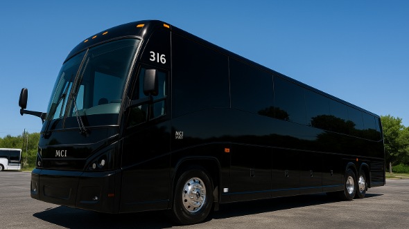Exterior of Charter Bus Company Elkhart's 50 Passenger Party Bus in Elkhart