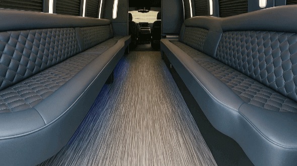 Interior of Charter Bus Company Fort Wayne's 50 Passenger Party Bus in Fort Wayne
