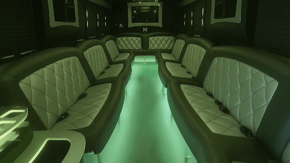 Interior of Charter Bus Company Hammond's 50 Passenger Party Bus in Hammond