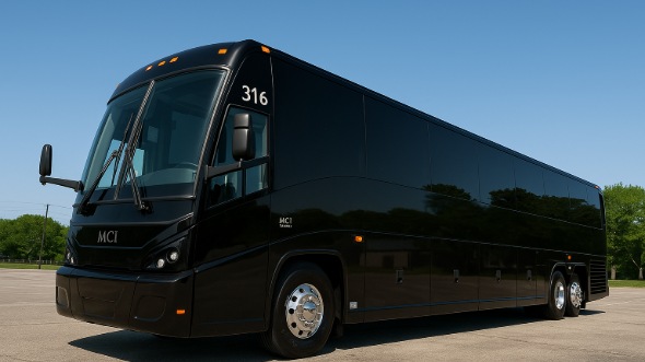 Exterior of Charter Bus Company Naperville's 50 Passenger Party Bus in Naperville