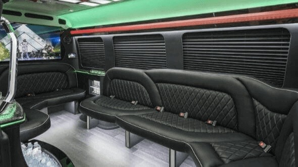 south bend 15 passenger party bus interior